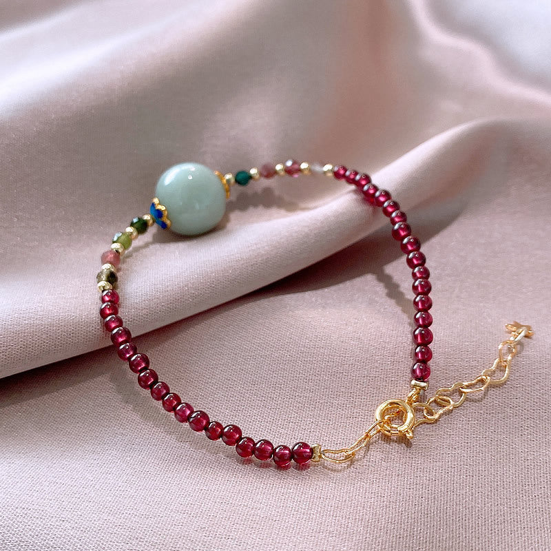 Korean Style Elegant Garnet Tourmaline Bracelet for Women