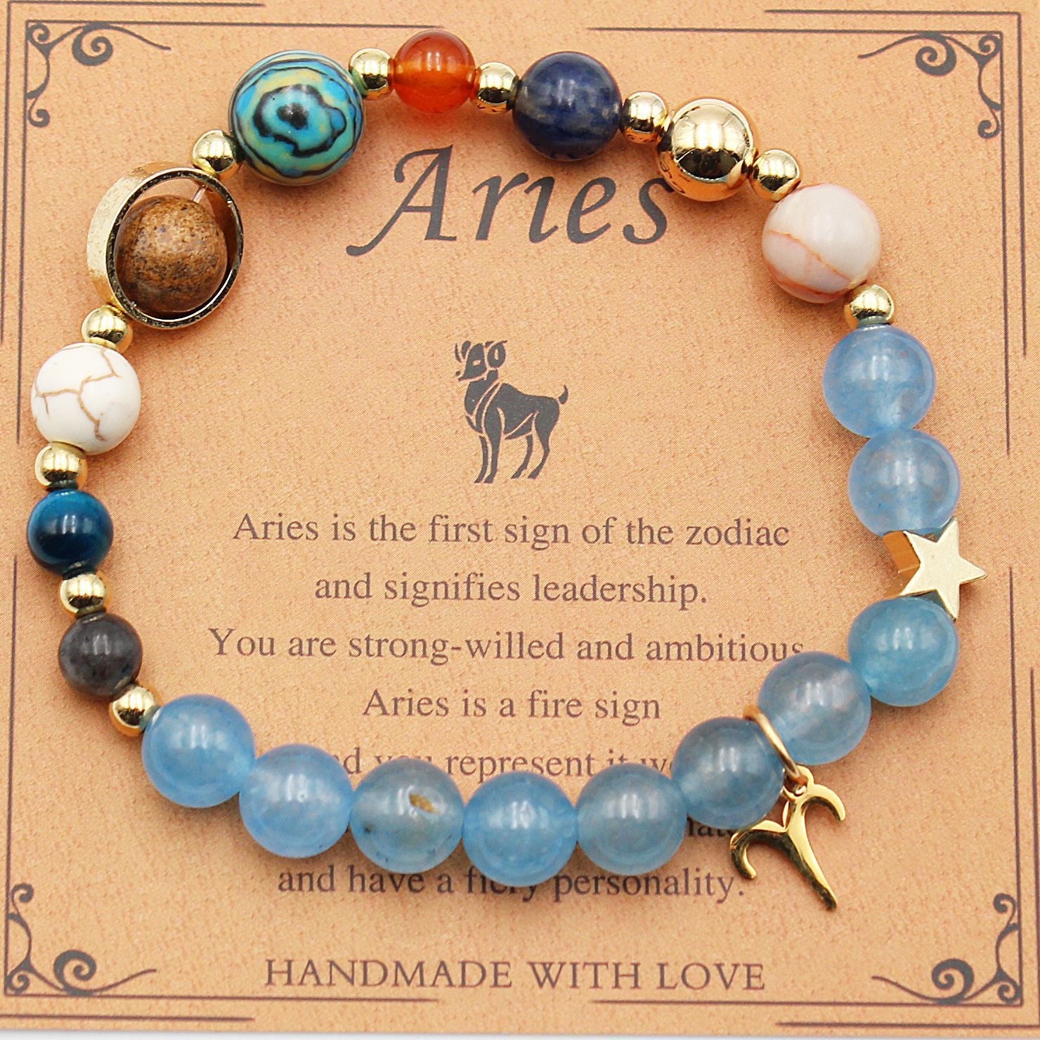 Twelve Constellations Natural Stone Bracelet Zodiac Edition