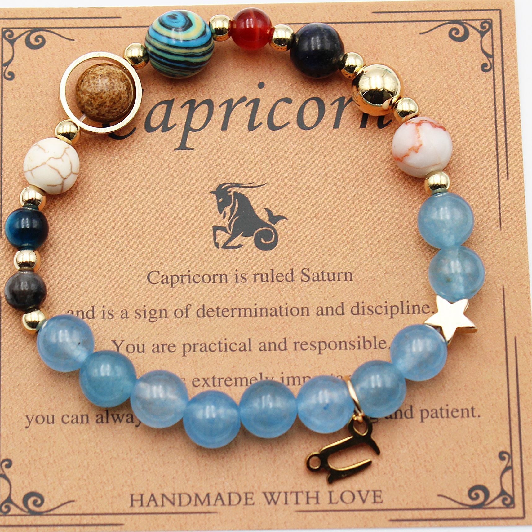Twelve Constellations Natural Stone Bracelet Zodiac Edition