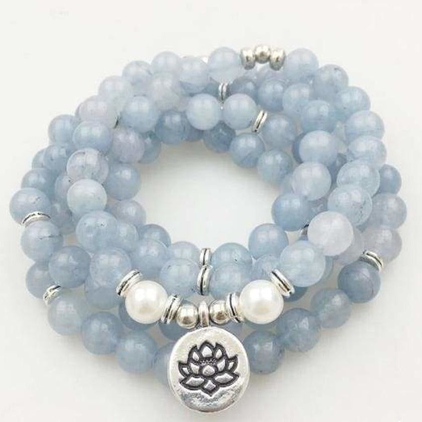 108 Natural Calcite & Pearl Mala Prayer Beads™