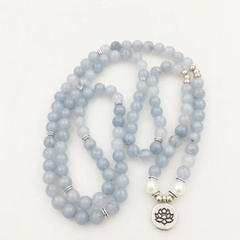 108 Natural Calcite & Pearl Mala Prayer Beads™
