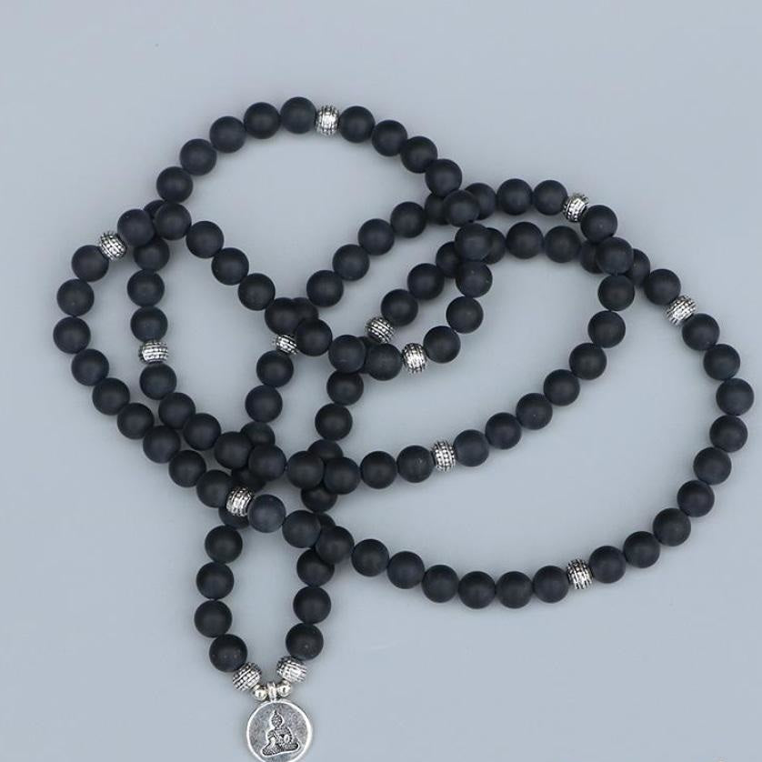 108 Natural Matte Black Onyx Mala Bead Bracelet™