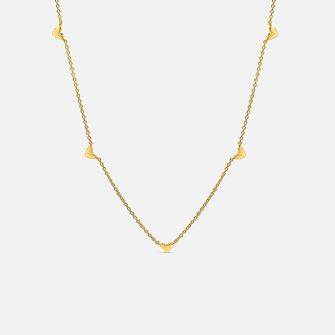 Fine Heart Charm Necklace - Gold