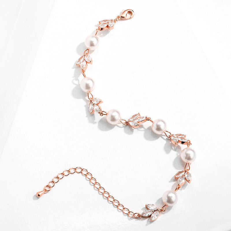 Tequ Zircon Bracelet Two Tone White Gold Elite