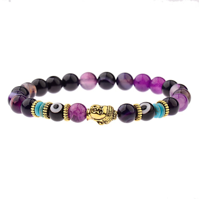 Buddha Head Alloy Signature Tiger Energy Stone Bracelet