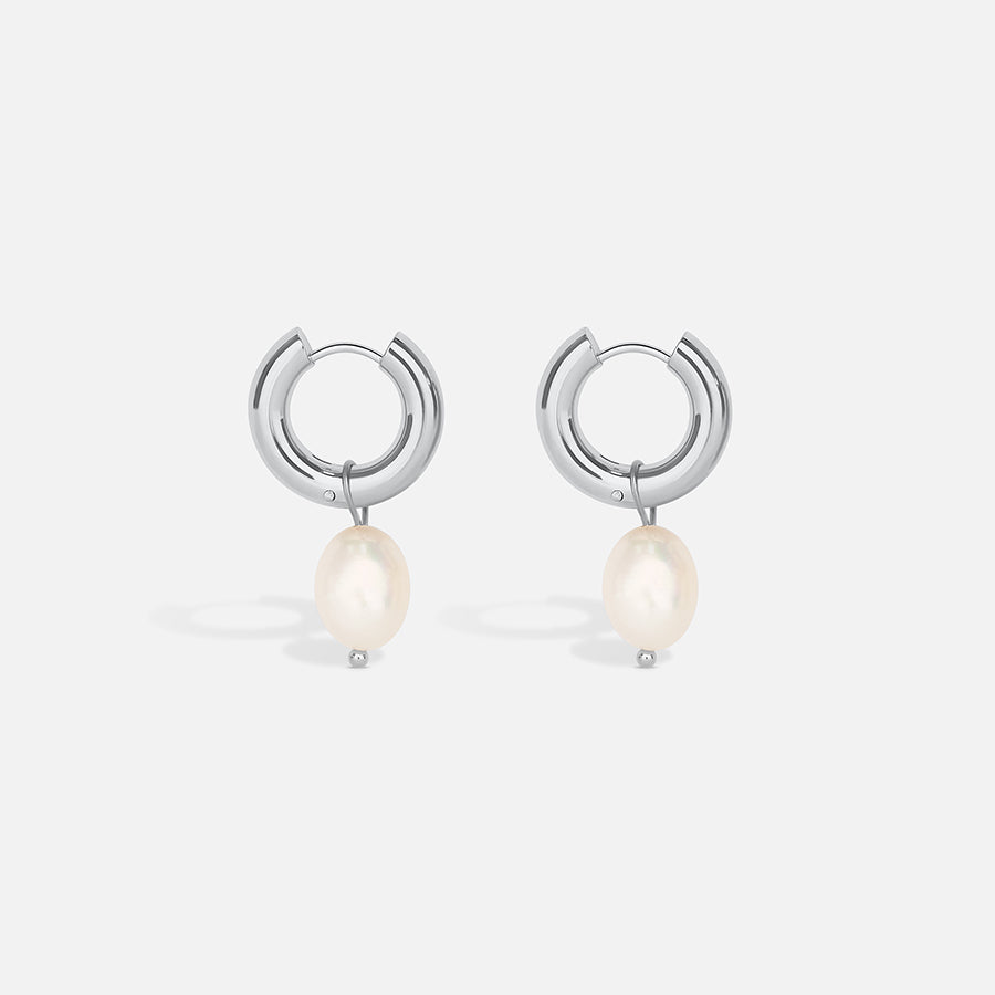 PEARL DROP EARRINGS - SILVER