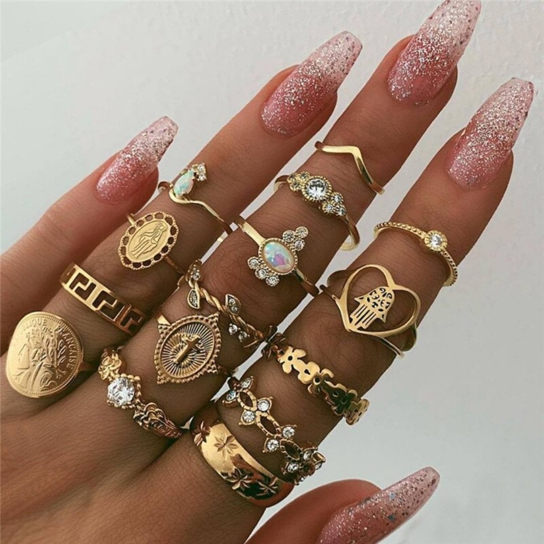 Unique Ring Set: 8 to 12 Pieces