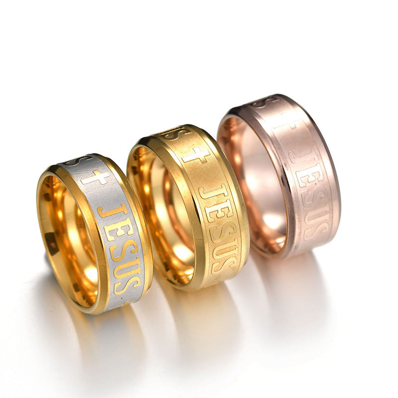 Gemstone Faith Cross Ring Handcrafted