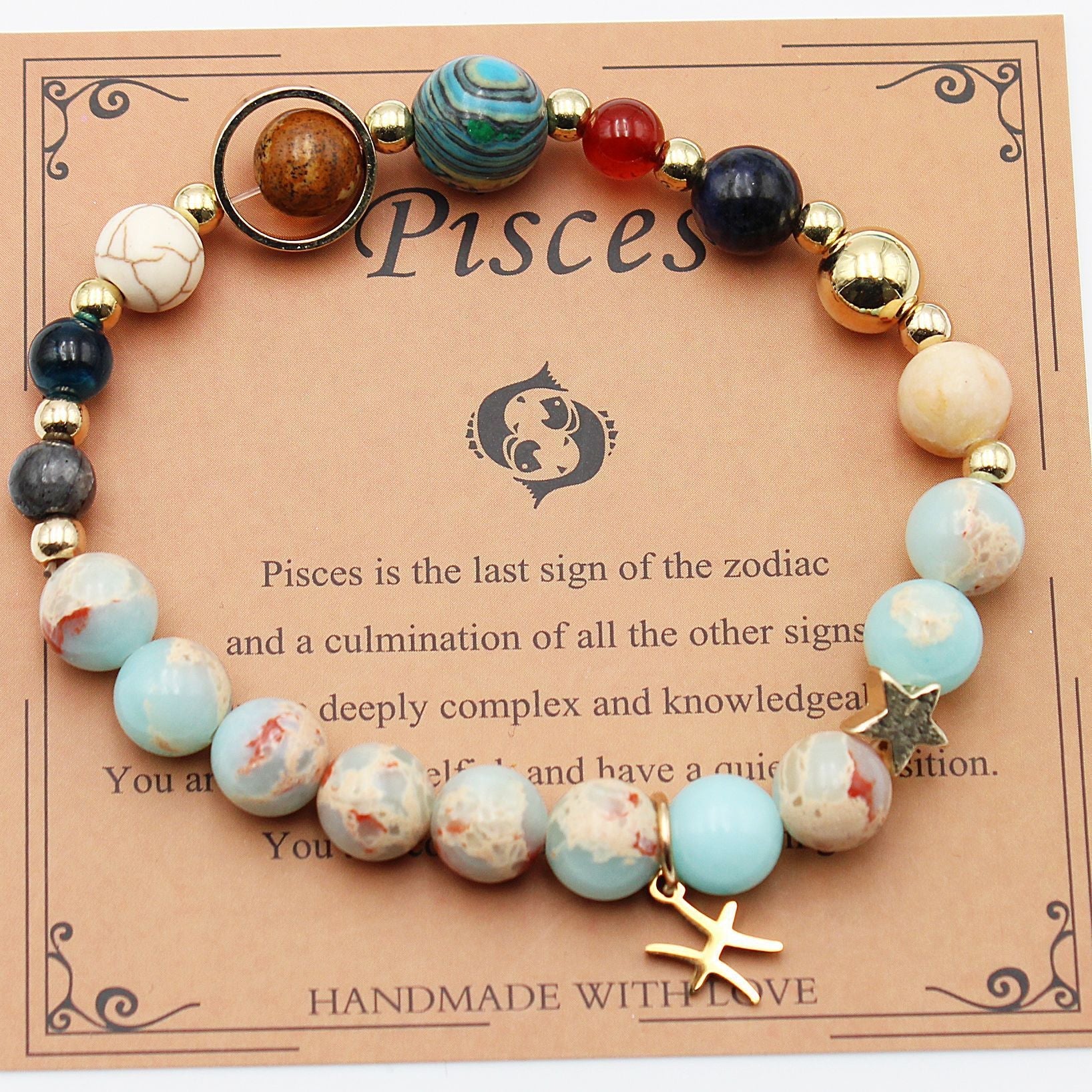 Twelve Constellations Natural Stone Bracelet Zodiac Edition
