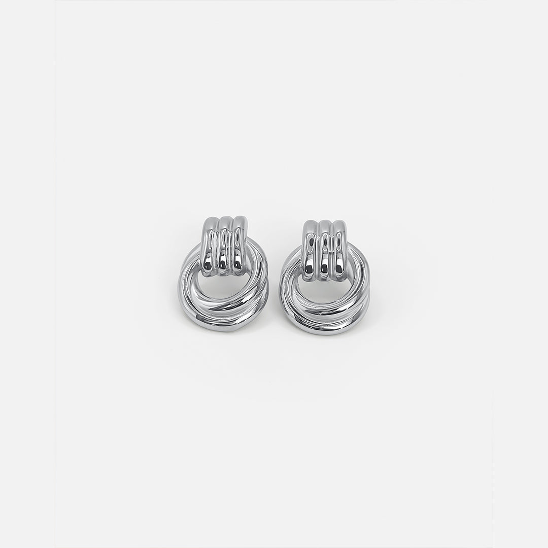 DOUBLE KNOT EARRINGS SILVER