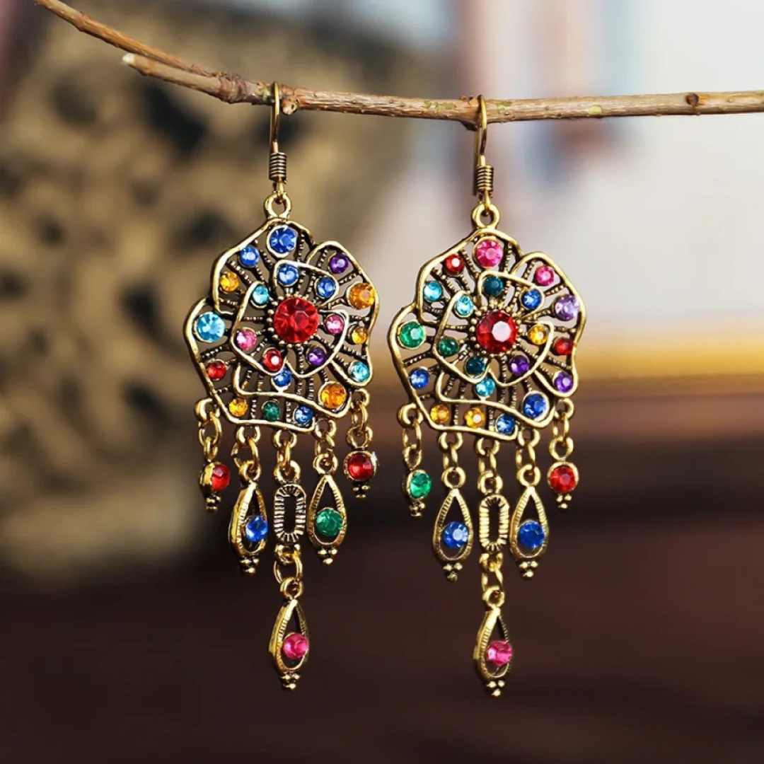 Colorful Mandala Vintage Earrings