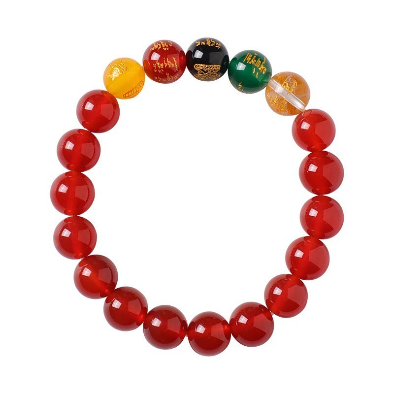 Agate Five Gods Wealth Bracelet Prosperity Energy
