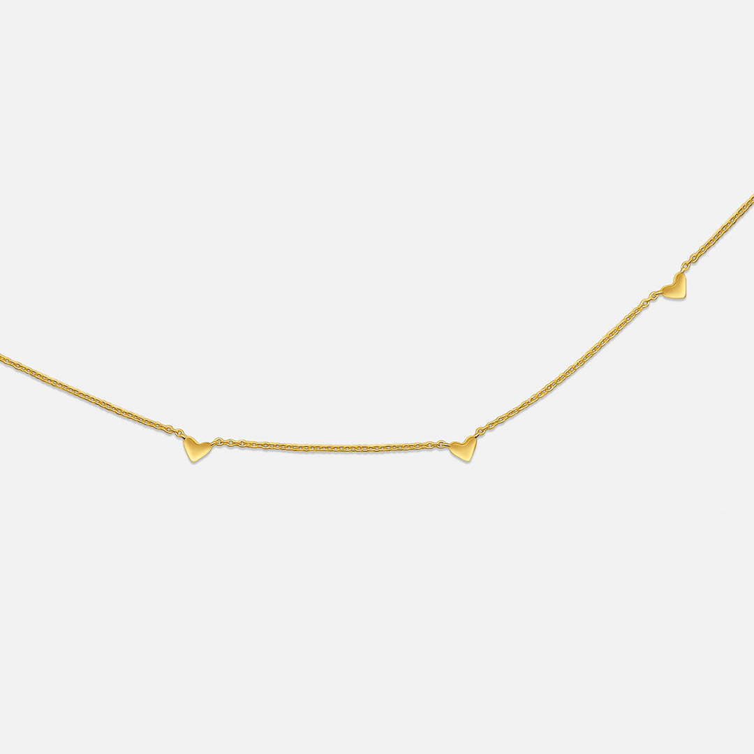 Fine Heart Charm Necklace - Gold
