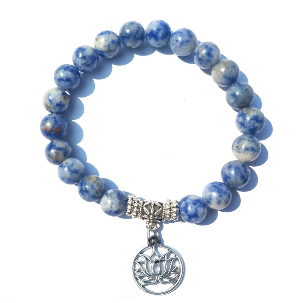 Handcrafted Blue Agate Protection Bracelet Unisex