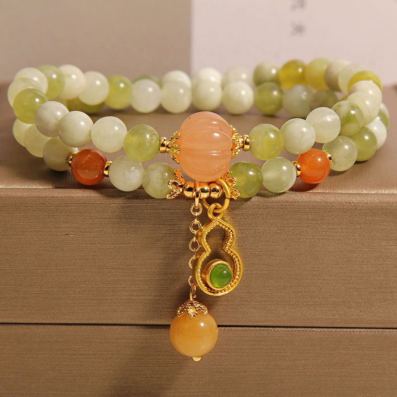 Green Milk in Water Double Ring Bracelet for Women