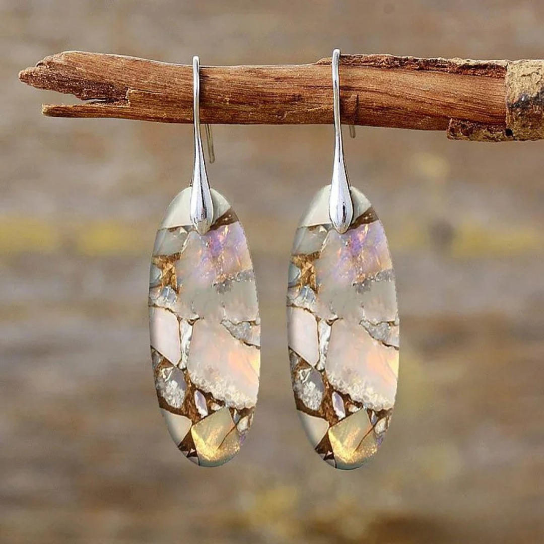 Chic Oval Stone Earrings