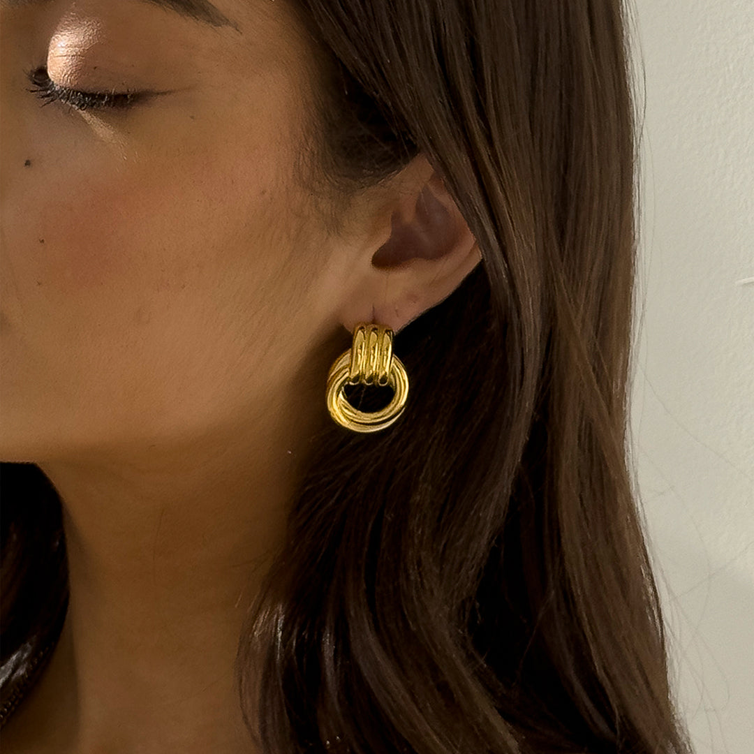 DOUBLE KNOT EARRINGS GOLD