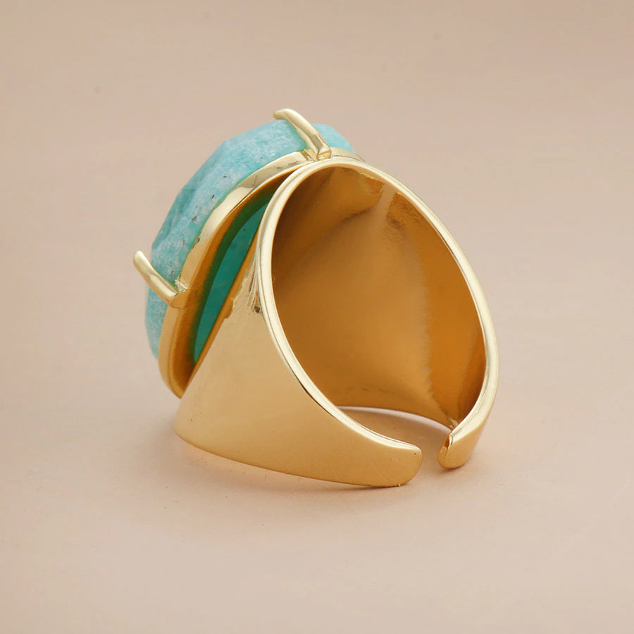 Sophisticated Amazonite Blue Goddess Ring