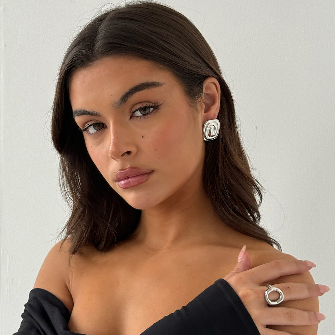 SPIRAL EARRINGS SILVER