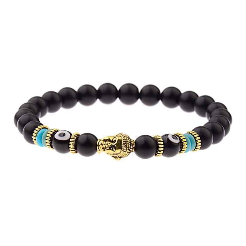 Buddha Head Alloy Signature Tiger Energy Stone Bracelet