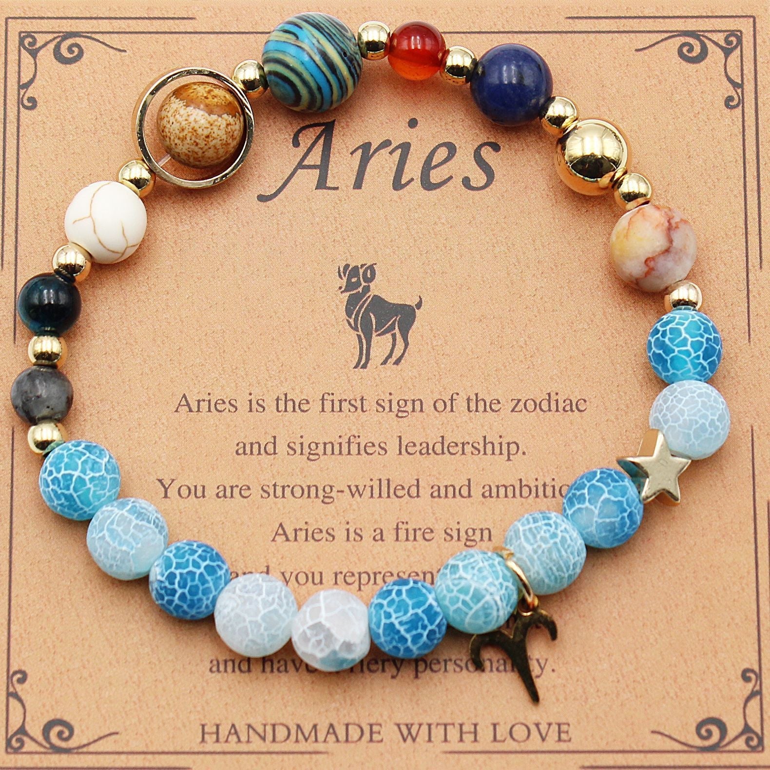 Twelve Constellations Natural Stone Bracelet Zodiac Edition