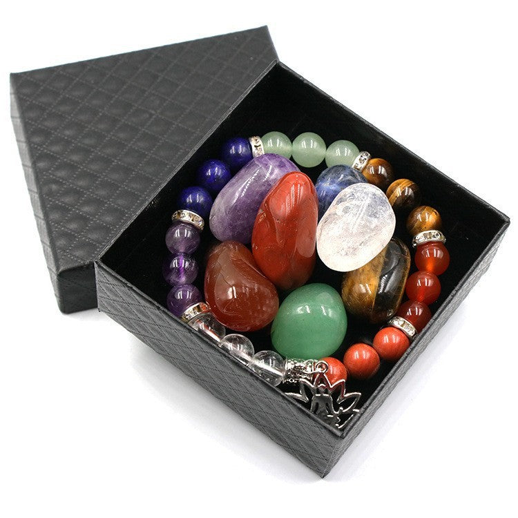 Handcrafted Crystal Gemstone Bracelet Set For Men Balance
