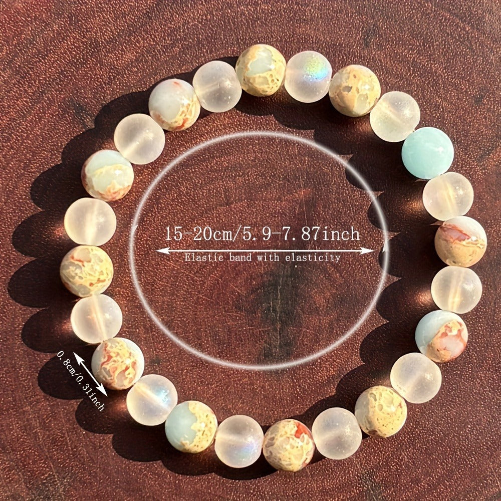 Wooden Pattern Bracelet Mineral Gemstone Exclusive Style