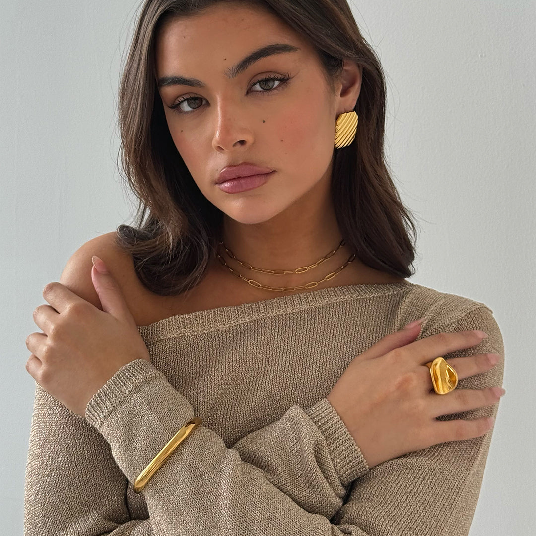 RECTANGULAR GOLD BRACELET