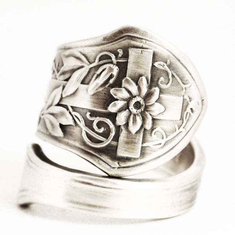 Retro Flower Shaped Ring Copper Unisex Adjustable Daisy