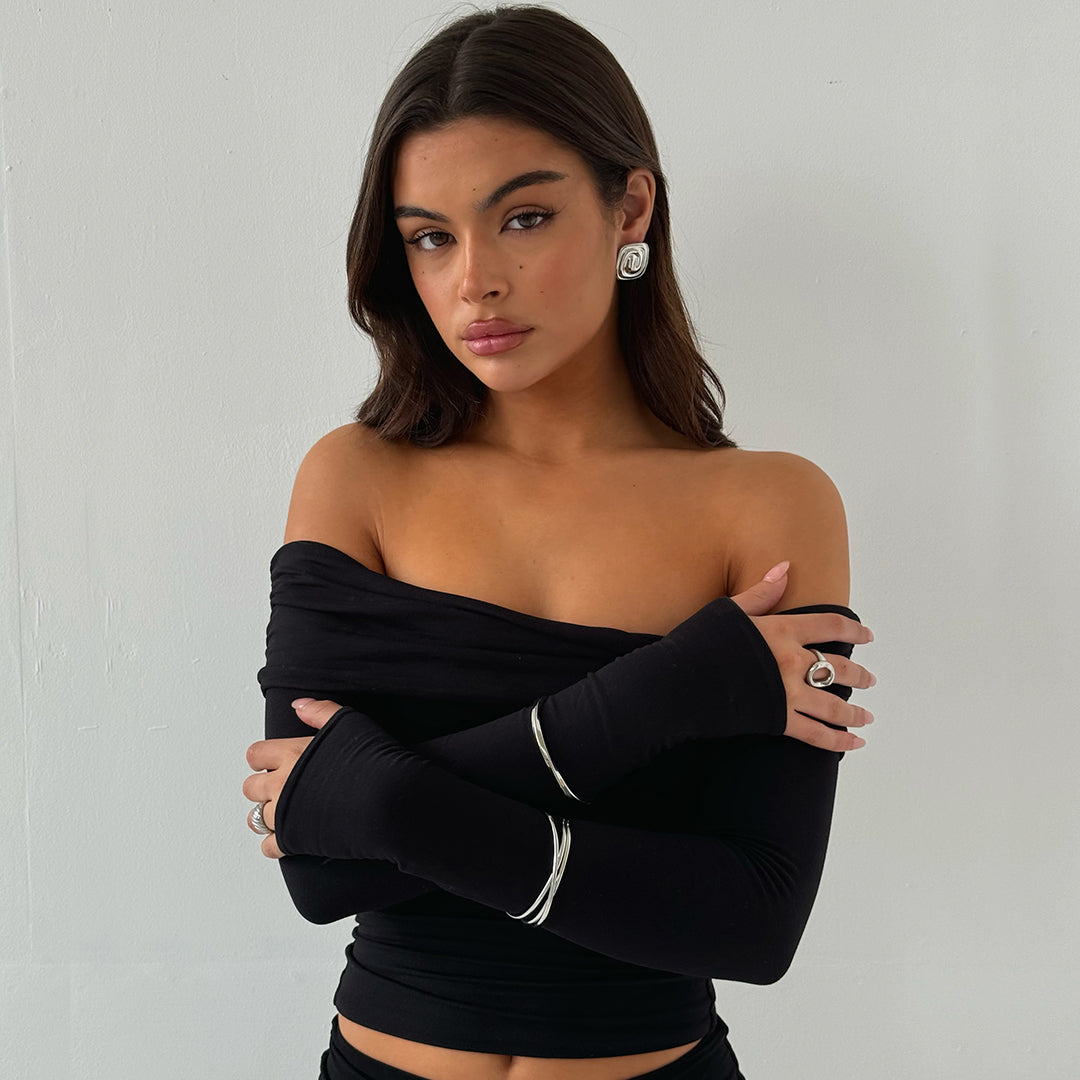 WAVE CUFF BANGLE SILVER