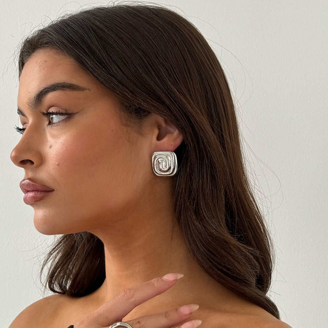 SPIRAL EARRINGS SILVER