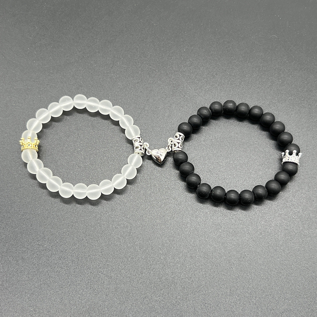 White Turquoise Limited Handcrafted Heart Couple Bracelet