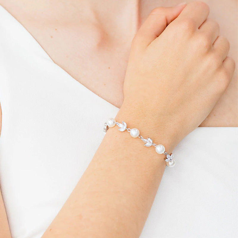 Tequ Zircon Bracelet Two Tone White Gold Elite