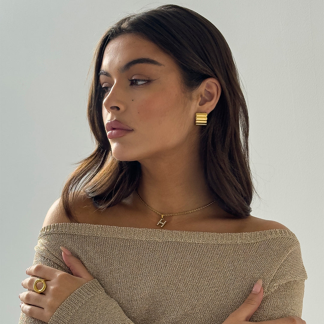 MINI RIBBED EARRINGS