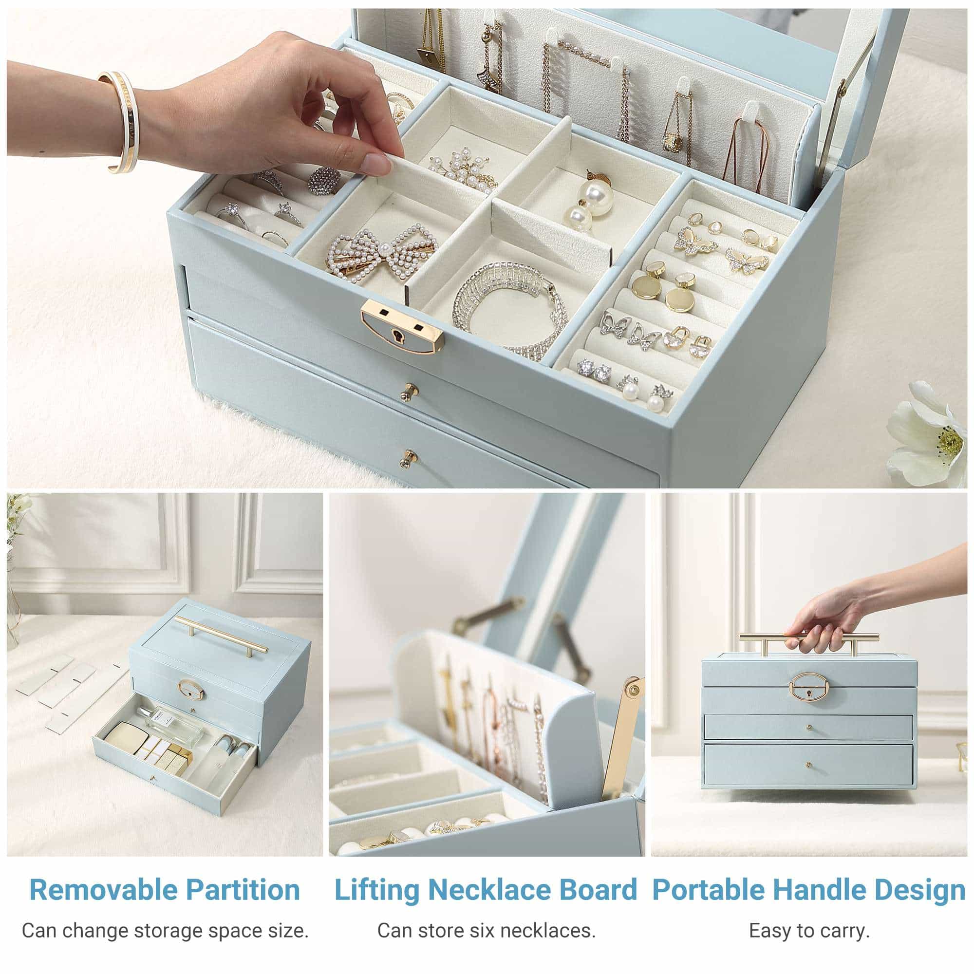 Large Jewellery Organizer with three Drawers
