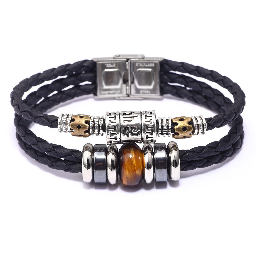 Tiger Eye Malachite Bracelet For Men