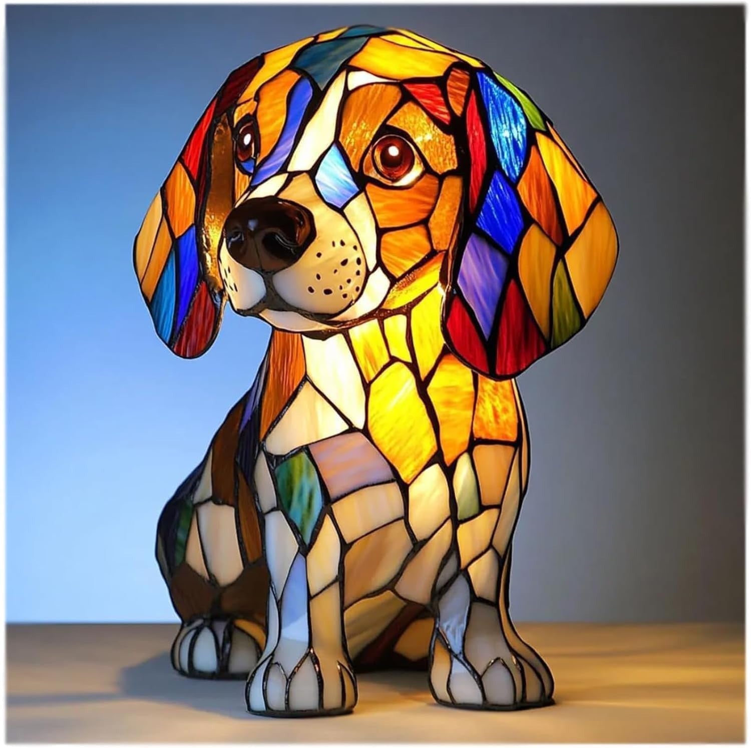 Colorful Dog Lamp Resin Decor By Tinkers - Positive Energy