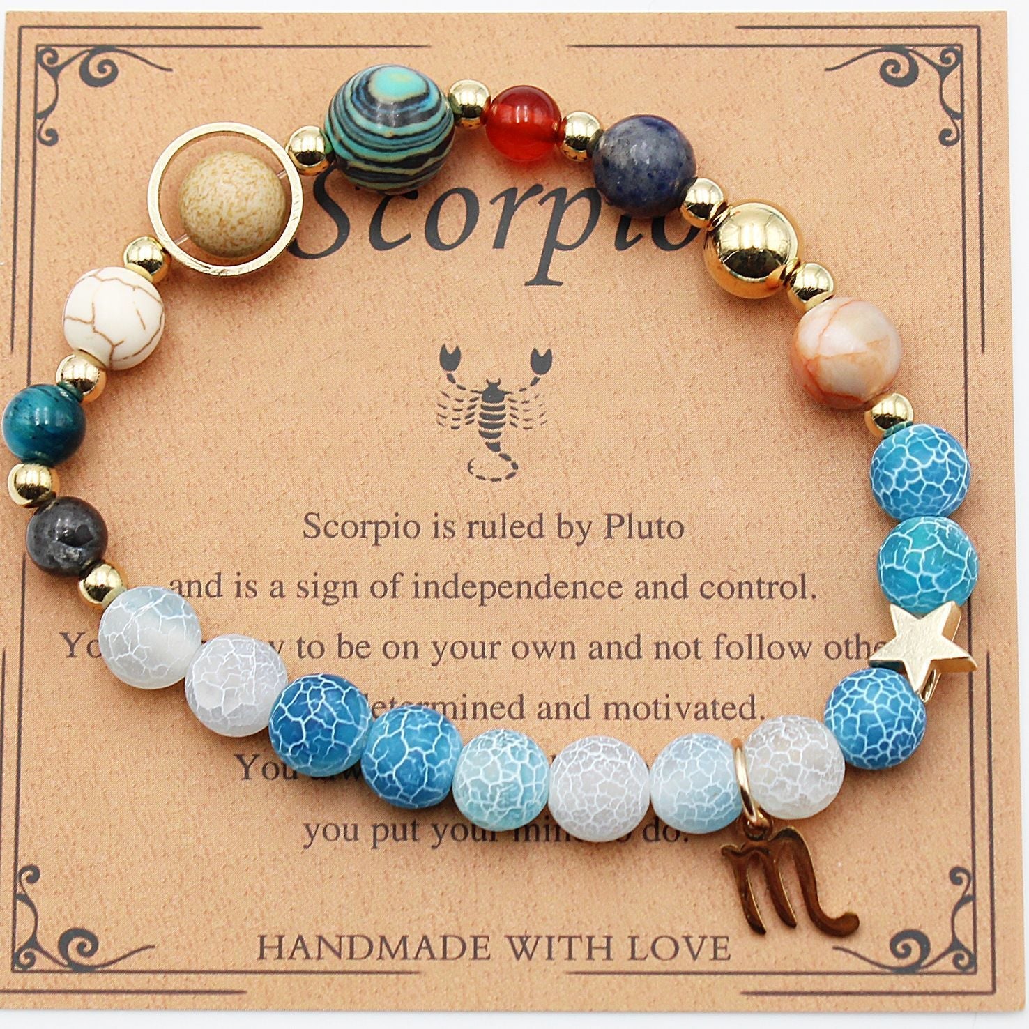 Twelve Constellations Natural Stone Bracelet Zodiac Edition