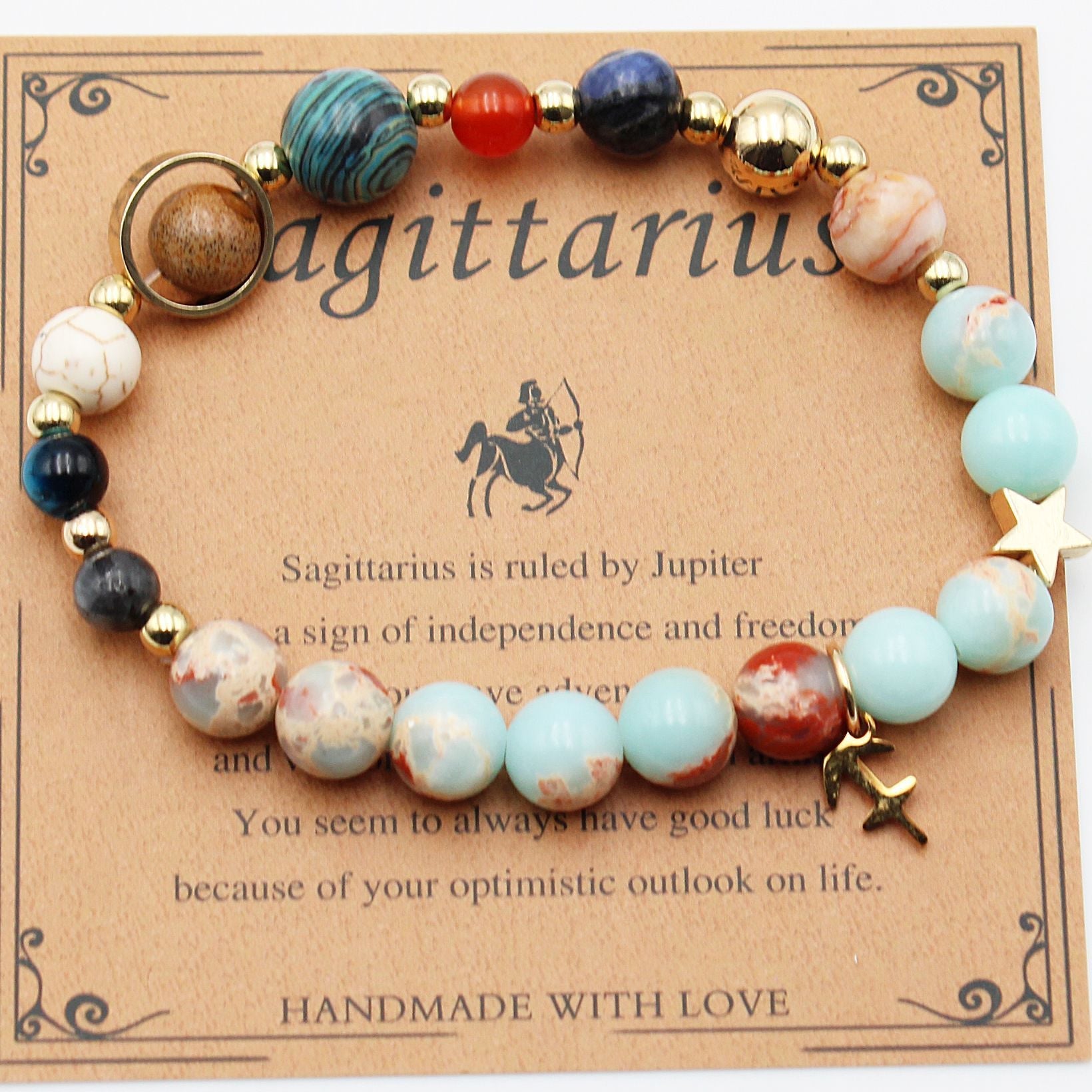 Twelve Constellations Natural Stone Bracelet Zodiac Edition