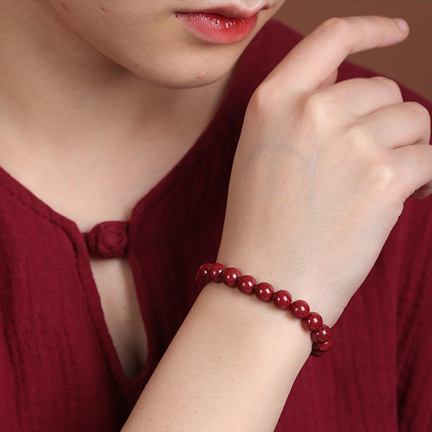 Cinnabar Bead Bracelet Signature Everyday Style