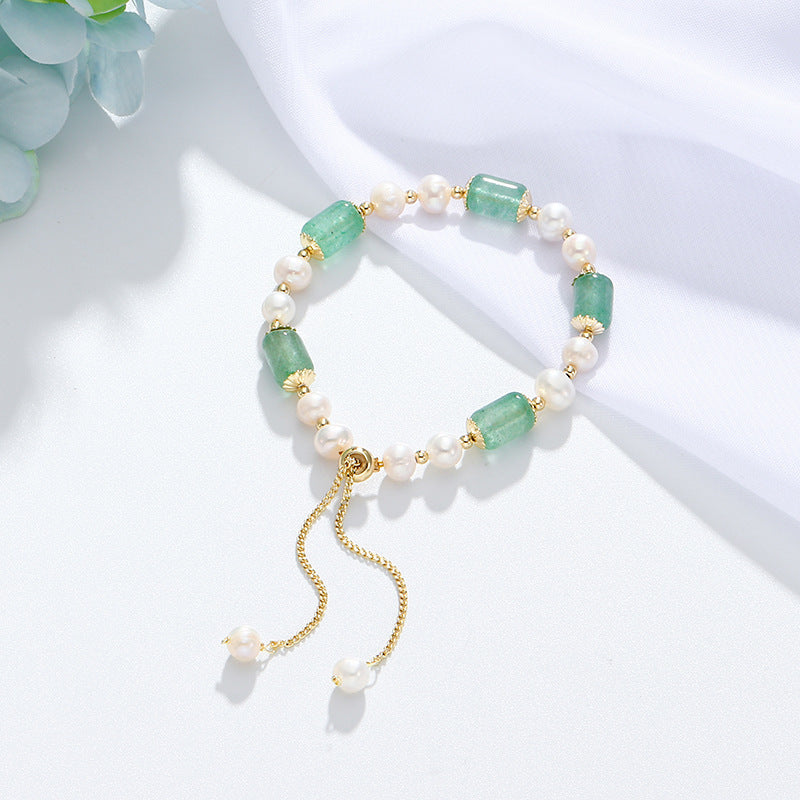 Handcrafted Aventurine Pearl Healing Bracelet For Women