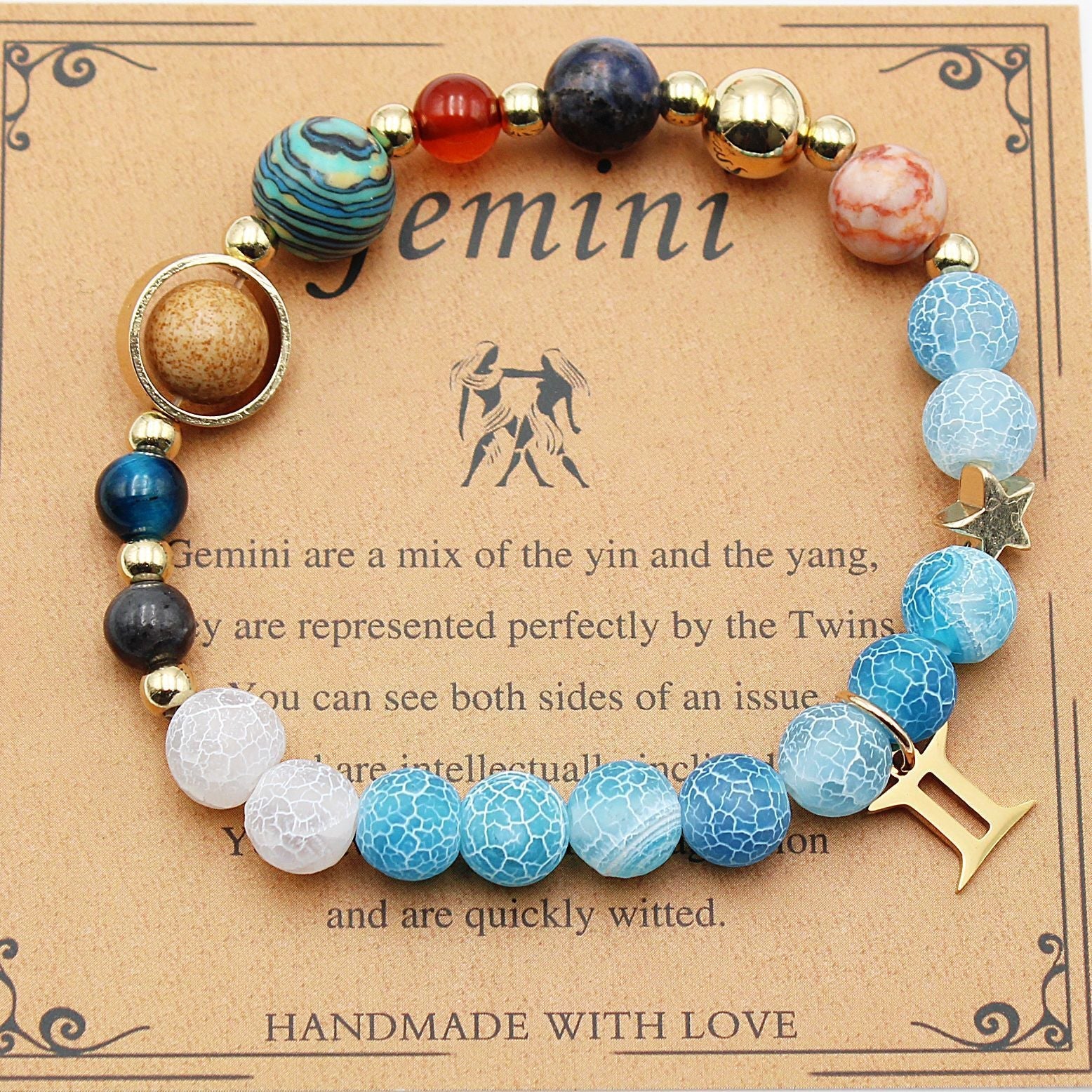Twelve Constellations Natural Stone Bracelet Zodiac Edition