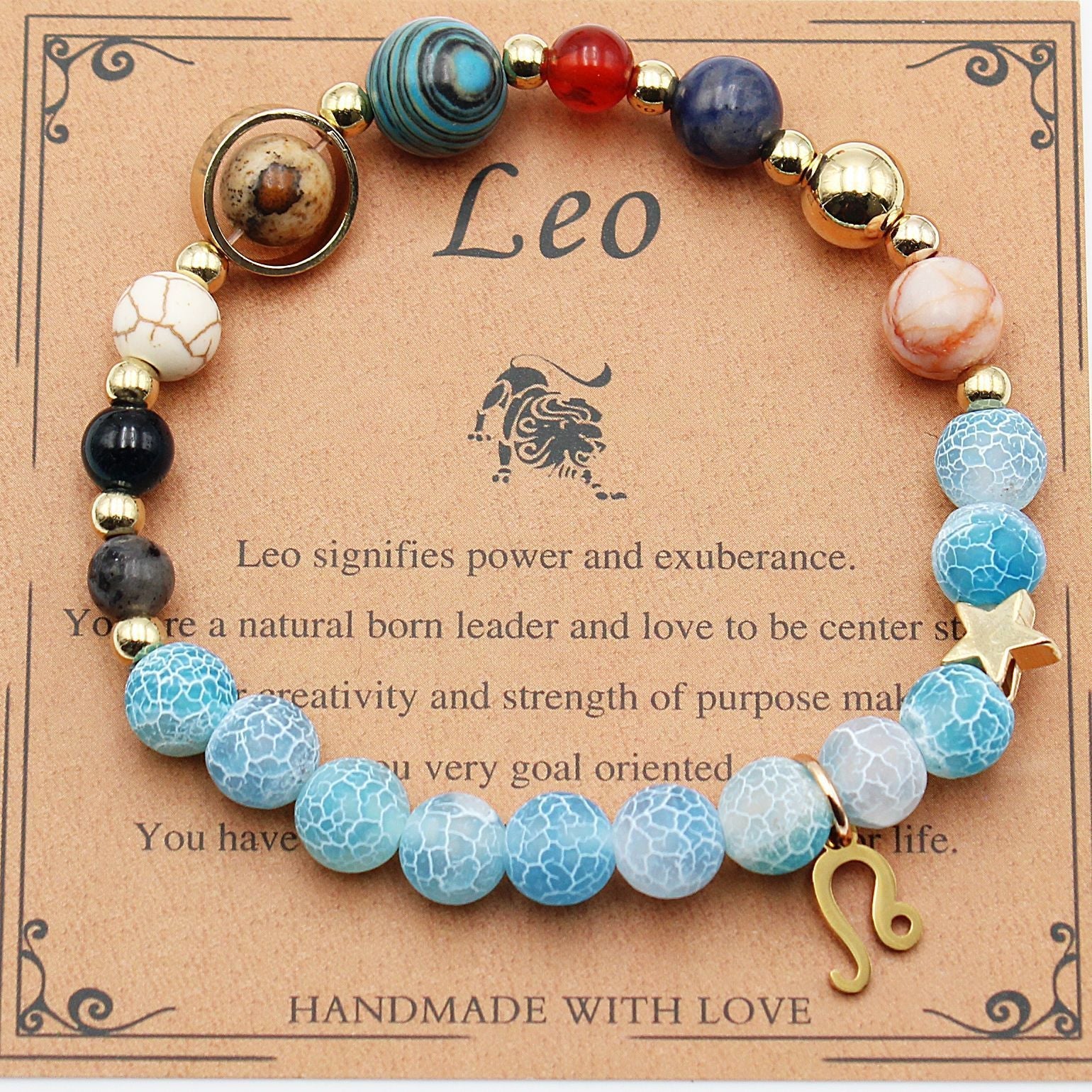 Twelve Constellations Natural Stone Bracelet Zodiac Edition