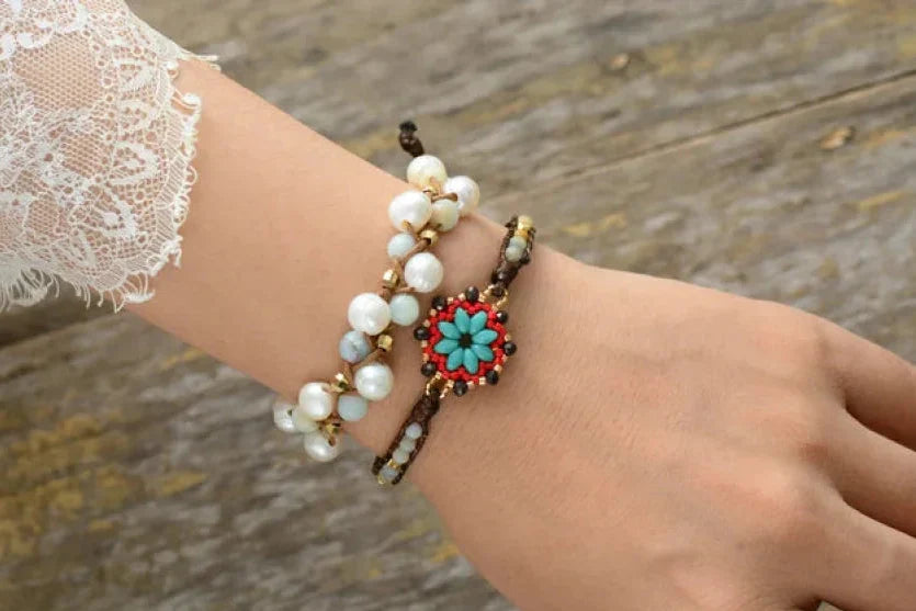 Natural Freshwater Pearl & Amazonite Wrap Bracelet™