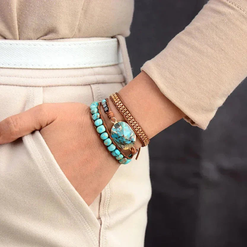 Natural Turquoise Howlite Wrap Bracelet™