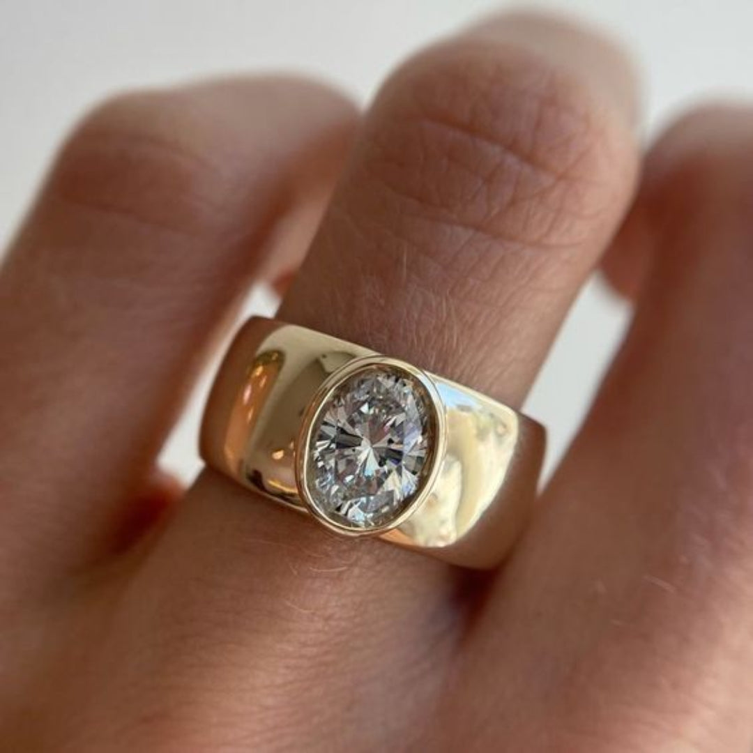 Aube Diamond Goldplated Ring