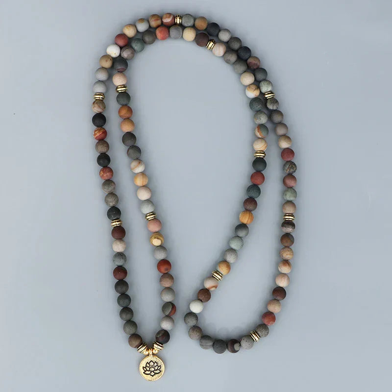 108 Natural Matte Jasper Gemstone Mala Bracelet™