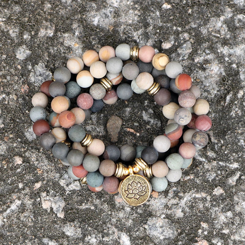 108 Natural Matte Jasper Gemstone Mala Bracelet™