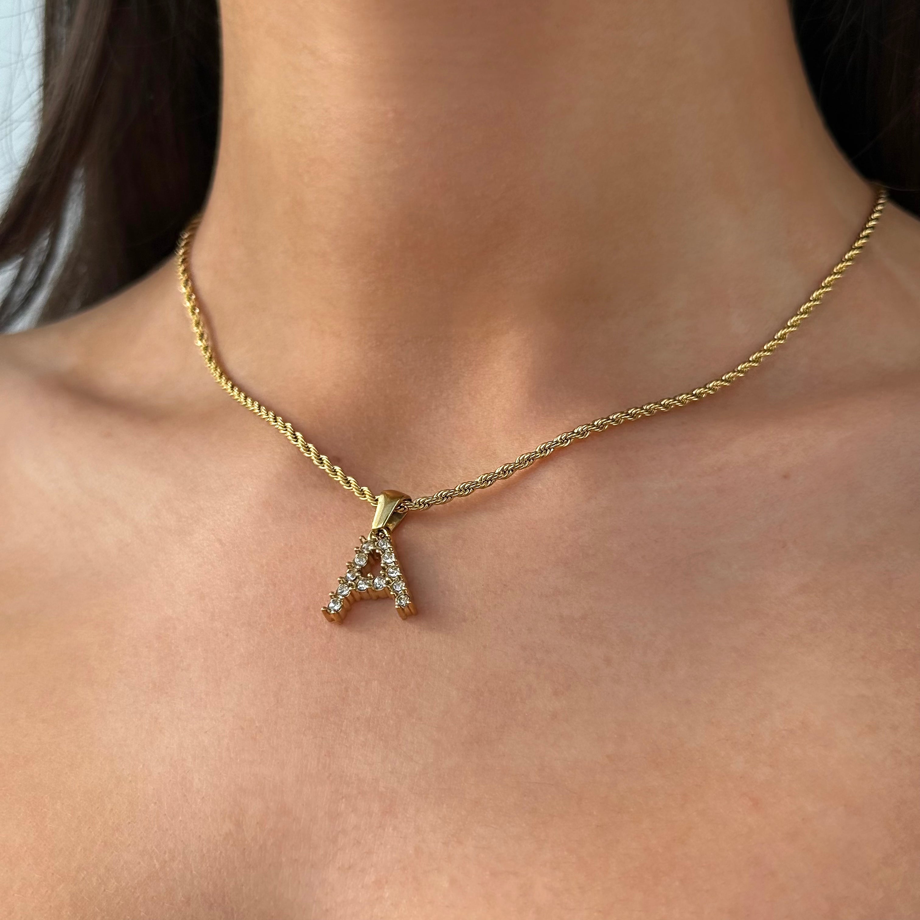 TWISTED INITIAL NECKLACE