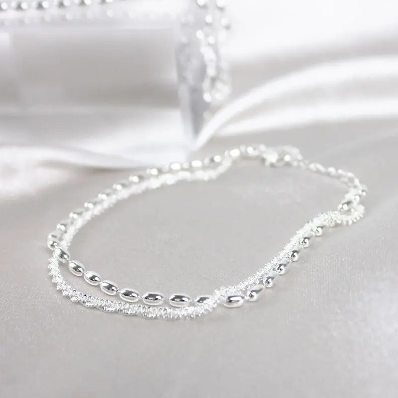 Elegant Silver Bracelet with Zirconia Stones